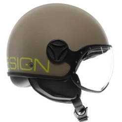 Casco Jet Momo Design Fgtr Classic Mono Opaco Sabbia Giallo Lime