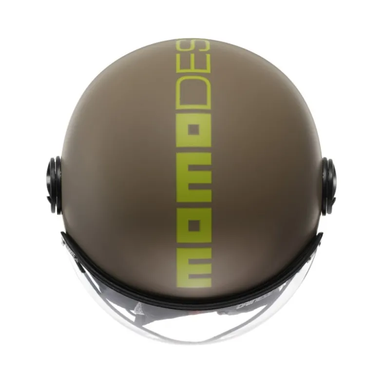 Casco Jet Momo Design Fgtr Classic Mono Opaco Sabbia Giallo Lime