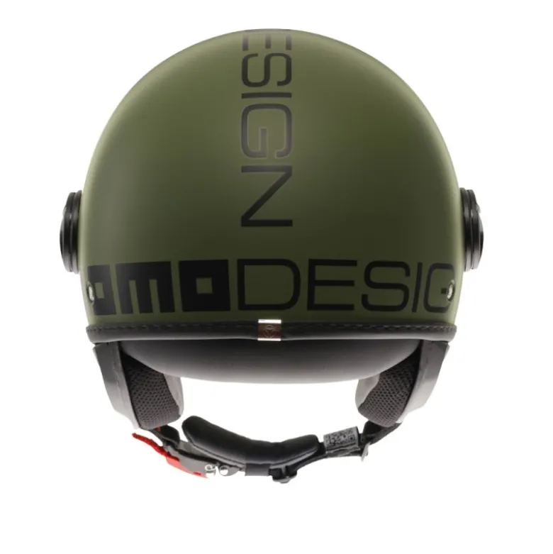 Casco Jet Momo Design Fgtr Classic Mono Opaco Verde Militare Nero
