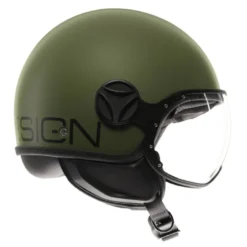 Casco Jet Momo Design Fgtr Classic Mono Opaco Verde Militare Nero