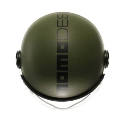 Casco Jet Momo Design Fgtr Classic Mono Opaco Verde Militare Nero