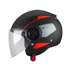 Casco Jet Mt Helmets Aeris Demure B5 Nero Rosso Opaco