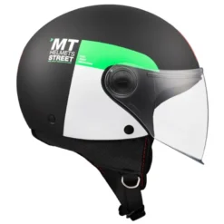 Casco Jet Mt Helmets Of501 B Street S D6 Nero Verde Inboard Opaco