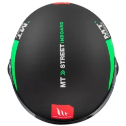 Casco Jet Mt Helmets Of501 B Street S D6 Nero Verde Inboard Opaco