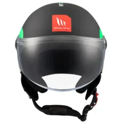 Casco Jet Mt Helmets Of501 B Street S D6 Nero Verde Inboard Opaco