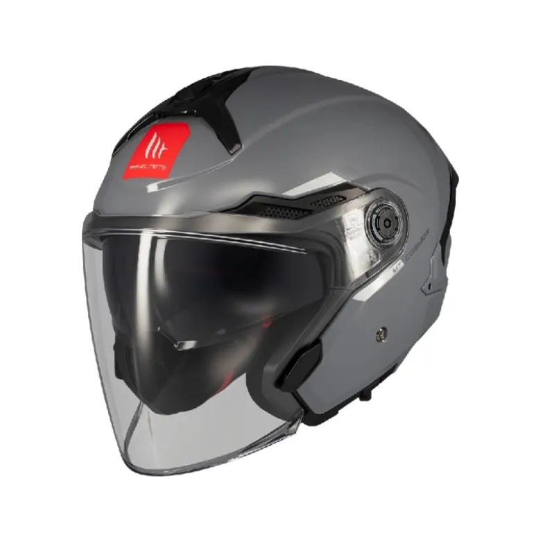 Casco Jet Mt Helmets Of515Sv Cosmo A2 Sv Solid Lucido Grigio