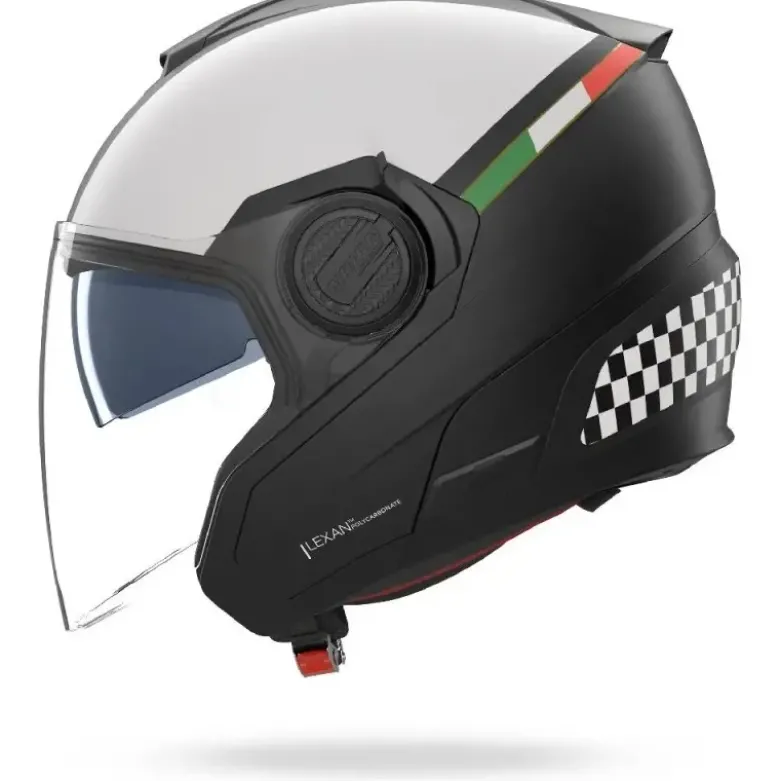 Casco Jet Nolan N40-5 06 Bellavista 341 Nero Bianco Scacchi Opaco