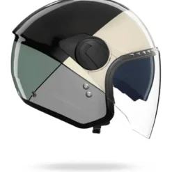 Casco Jet Nolan N20-2 Visor Blocco 354 Nero Avorio Verde Grigio Antracite Lucido