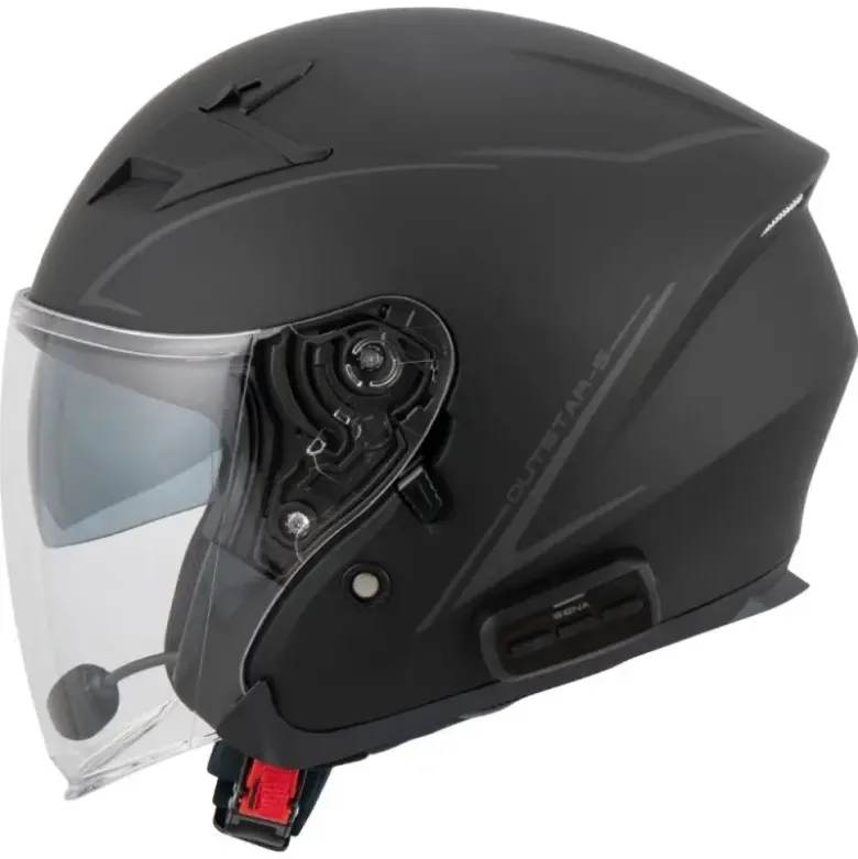 Casco Jet Sena Outstar S Bluetooth Integrato Nero Opaco