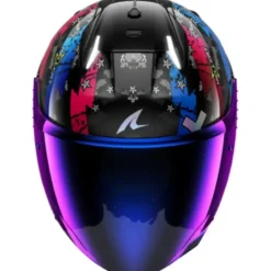 Casco Jet Shark Skwal i3 Jet Hellcat Nero Chrome Blu