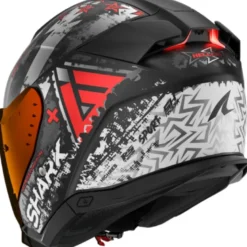 Casco Jet Shark Skwal i3 Jet Hellcat Nero Opaco Chrome Rosso