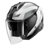Casco Jet Shark Skwal Mekarium Nero Cromo Bianco