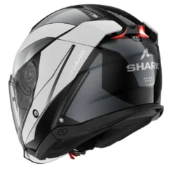 Casco Jet Shark Skwal Mekarium Nero Cromo Bianco