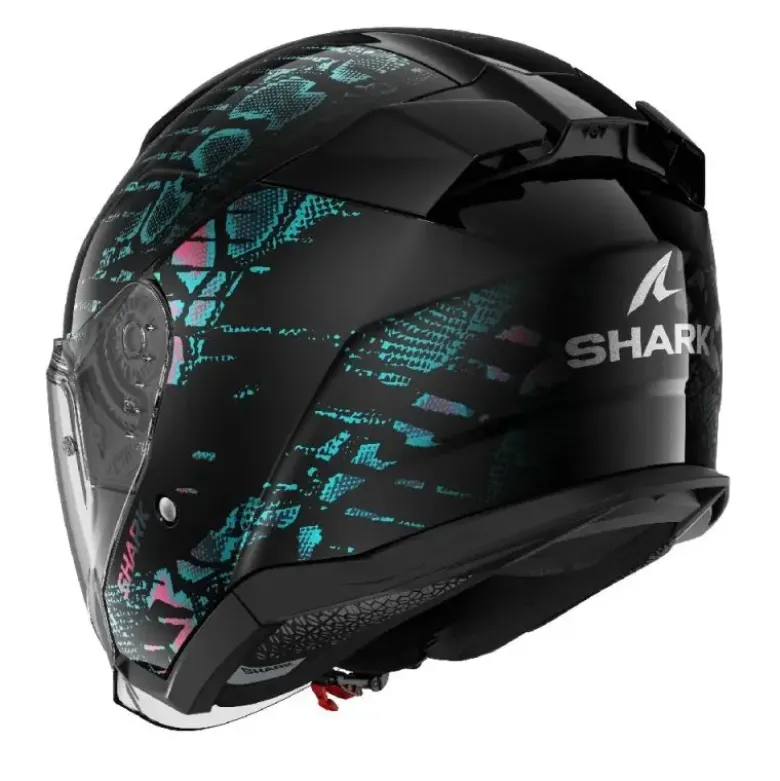 Casco Jet Skwal Reptaia Nero Viola Glitter
