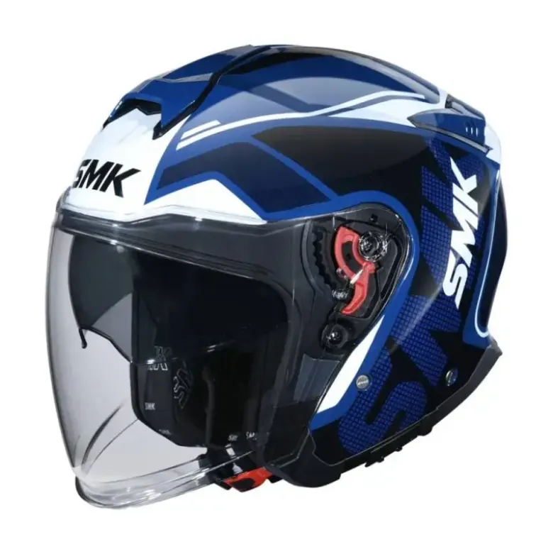 Casco Jet SMK GTJ Tourer Blu Bianco