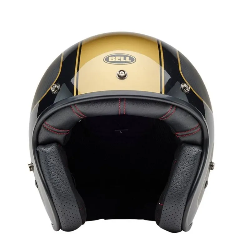 Casco Jet Vintage Bell Custom 500 Carbon 2025 Roland Sands Player Grigio Opaco Nero Oro