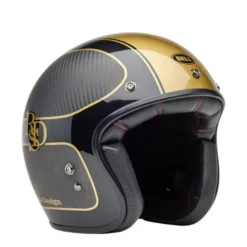 Casco Jet Vintage Bell Custom 500 Carbon 2025 Roland Sands Player Grigio Opaco Nero Oro