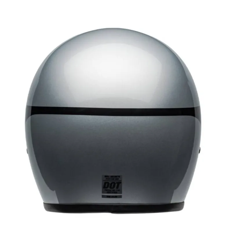 Casco Jet Vintage Bell Custom 500 2025 Chassis Argento Nero Lucido