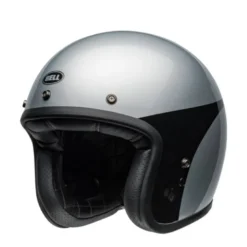 Casco Jet Vintage Bell Custom 500 2025 Chassis Argento Nero Lucido