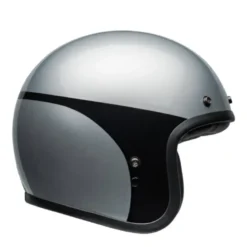 Casco Jet Vintage Bell Custom 500 2025 Chassis Argento Nero Lucido
