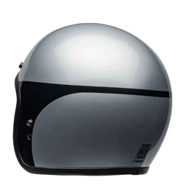 Casco Jet Vintage Bell Custom 500 2025 Chassis Argento Nero Lucido