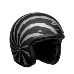 Casco Jet Vintage Bell Custom 500 Dlx Se Vertigo Nero Argento Opaco