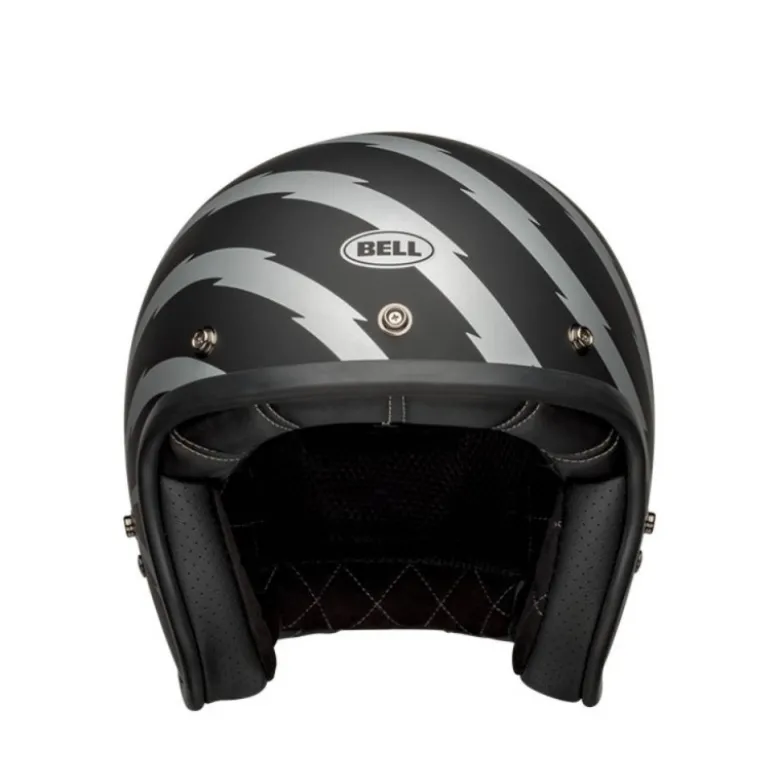 Casco Jet Vintage Bell Custom 500 Dlx Se Vertigo Nero Argento Opaco