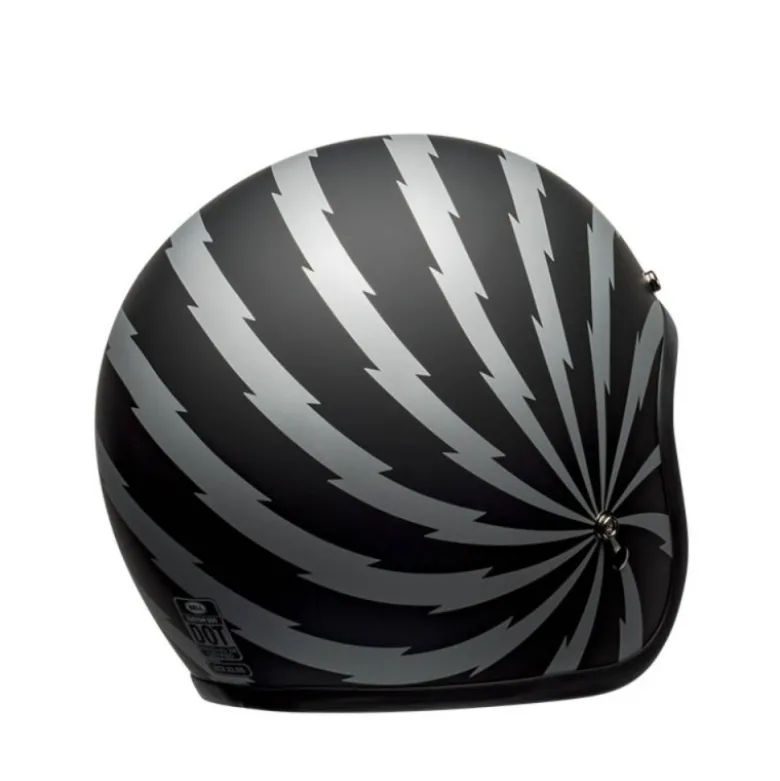 Casco Jet Vintage Bell Custom 500 Dlx Se Vertigo Nero Argento Opaco