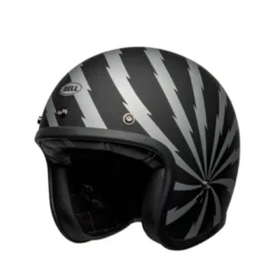 Casco Jet Vintage Bell Custom 500 Dlx Se Vertigo Nero Argento Opaco