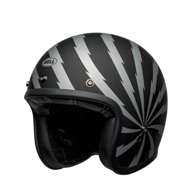 Casco Jet Vintage Bell Custom 500 Dlx Se Vertigo Nero Argento Opaco