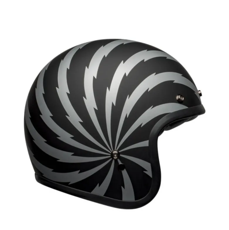 Casco Jet Vintage Bell Custom 500 Dlx Se Vertigo Nero Argento Opaco