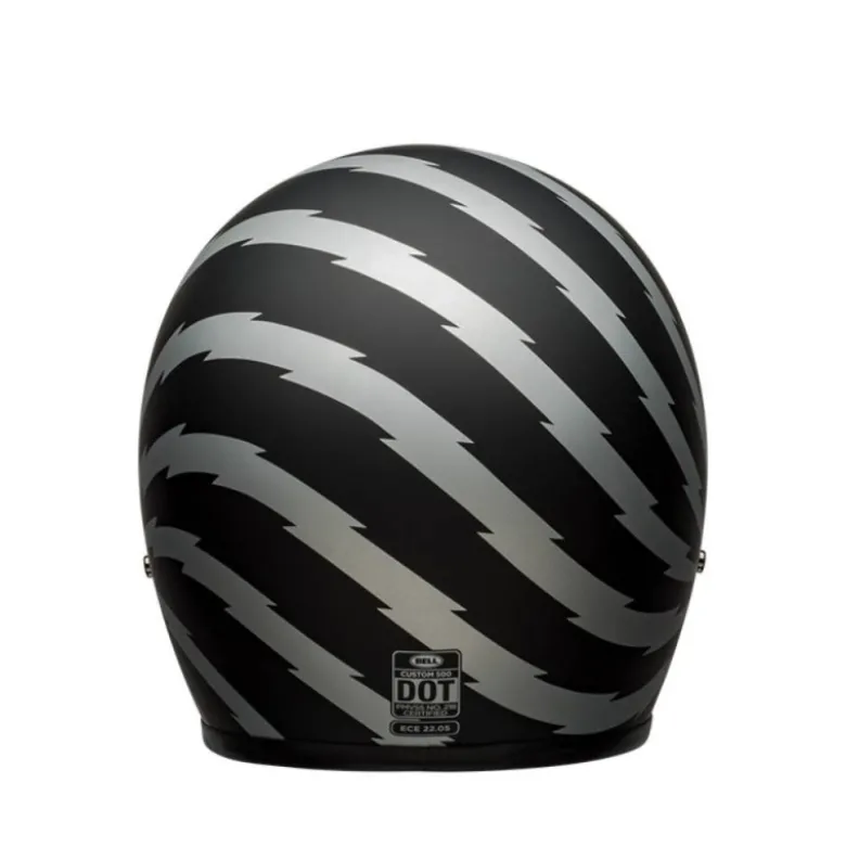 Casco Jet Vintage Bell Custom 500 Dlx Se Vertigo Nero Argento Opaco