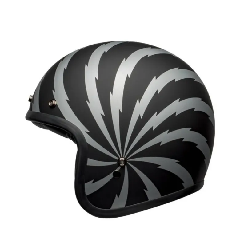 Casco Jet Vintage Bell Custom 500 Dlx Se Vertigo Nero Argento Opaco