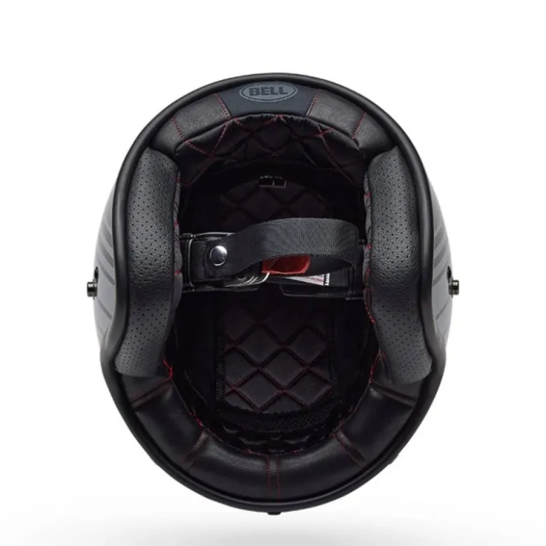 Casco Jet Vintage Bell Custom 500 2025 Edge Nero Grigio Metallizzato