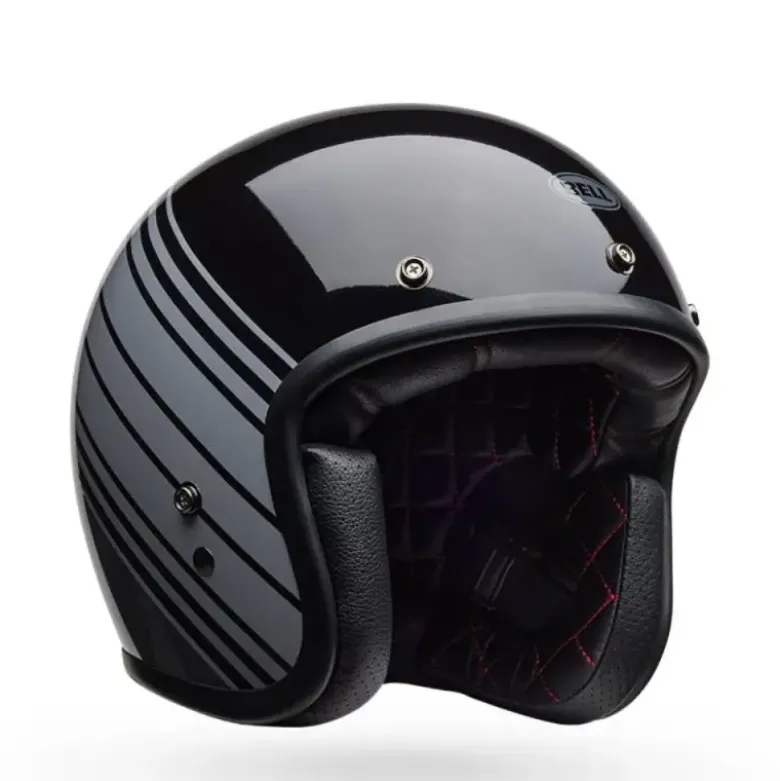 Casco Jet Vintage Bell Custom 500 2025 Edge Nero Grigio Metallizzato