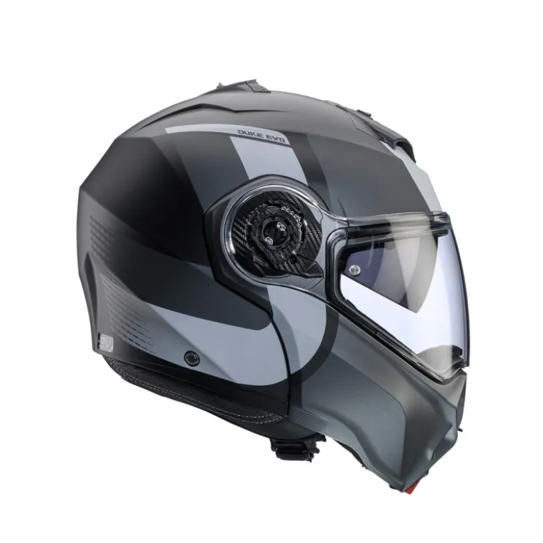 Casco Modulare Caberg Duke Evo Indy Nero Opaco Grigio Metallizzato