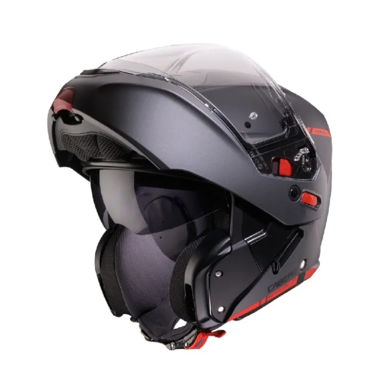 Casco Modulare Caberg Horus X Ray Nero Grigio Rosso Fluo Opaco
