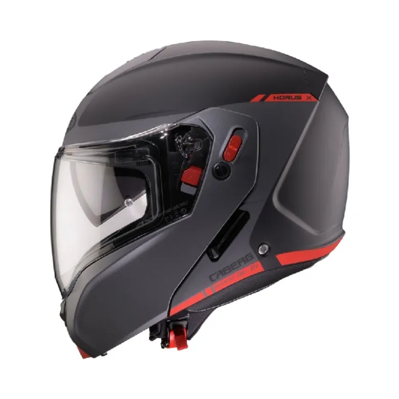 Casco Modulare Caberg Horus X Ray Nero Grigio Rosso Fluo Opaco