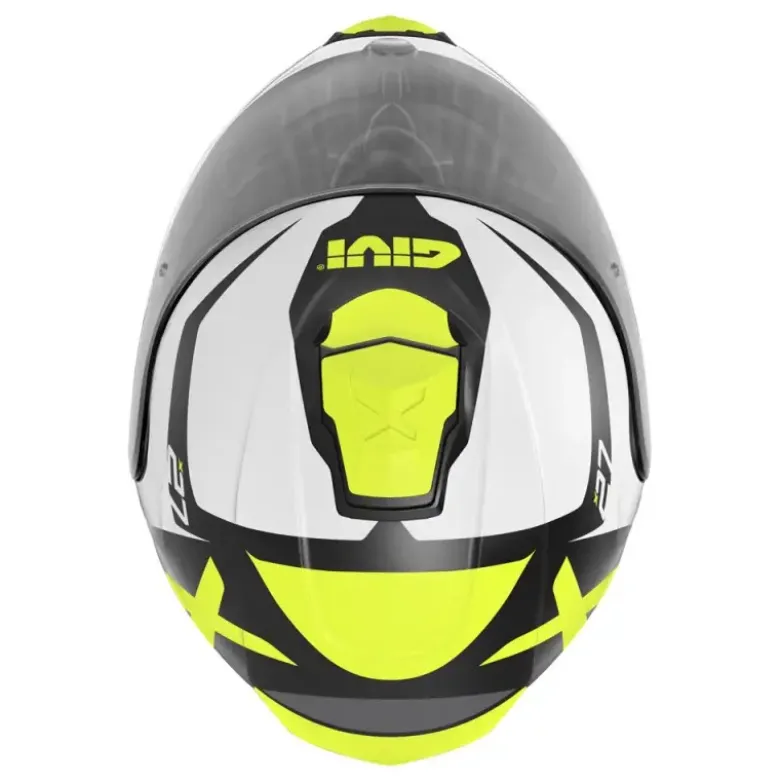 Casco Modulare Givi X.27 Dimension Nero Opaco Bianco Giallo
