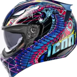 Casco Modulare Icon Threshold Synthwave Lazer Cobra Blu
