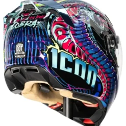 Casco Modulare Icon Threshold Synthwave Lazer Cobra Blu