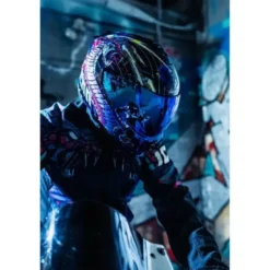 Casco Modulare Icon Threshold Synthwave Lazer Cobra Blu