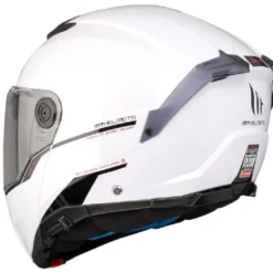 Casco Modulare Mt Helmets con Interfono MT-Rider Fu404Sv Atom 2 Sv Solid Lucido Bianco