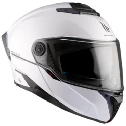 Casco Modulare Mt Helmets con Interfono MT-Rider Fu404Sv Atom 2 Sv Solid Lucido Bianco