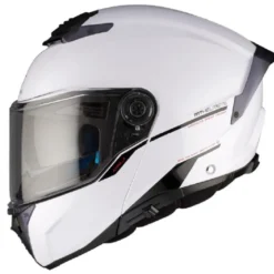 Casco Modulare Mt Helmets con Interfono MT-Rider Fu404Sv Atom 2 Sv Solid Lucido Bianco