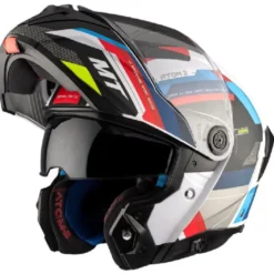 Casco Modulare Mt Helmets con Interfono Mt-Rider Fu404Sv Atom 2 Sv Bast Perla Lucido