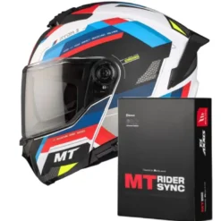 Casco Modulare Mt Helmets con Interfono Mt-Rider Fu404Sv Atom 2 Sv Bast Perla Lucido