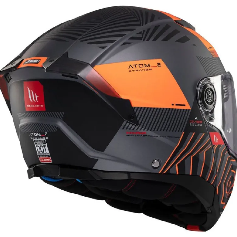 Casco Modulare Mt Helmets con Interfono Mt-Rider Fu404Sv Atom 2 Sv Strange Opaco