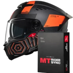 Casco Modulare Mt Helmets con Interfono Mt-Rider Fu404Sv Atom 2 Sv Strange Opaco
