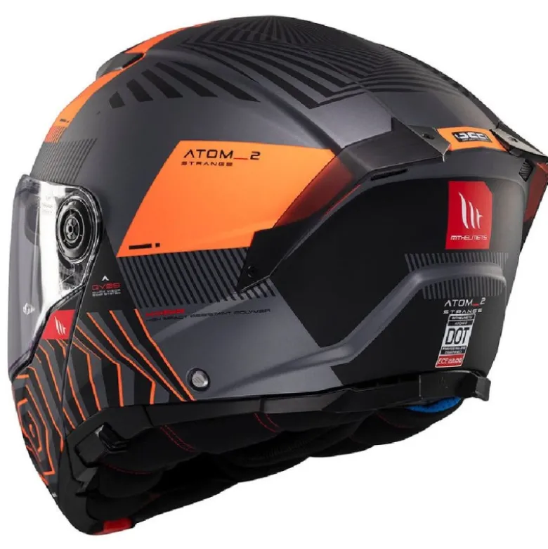 Casco Modulare Mt Helmets con Interfono Mt-Rider Fu404Sv Atom 2 Sv Strange Opaco
